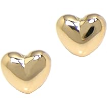 ★K18 ぷっくりハートピアス【4ミリ】 18金 つけっぱなし 華奢ピアス ファーストピアス 18k K18 イエロー ゴールド 4mm 5mm ぷっくり